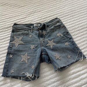 Levi's Blue Jean Shorts with Silver Star Accents